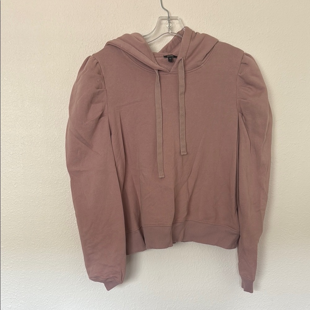 Express Pink Puff Sleeve Hoodie